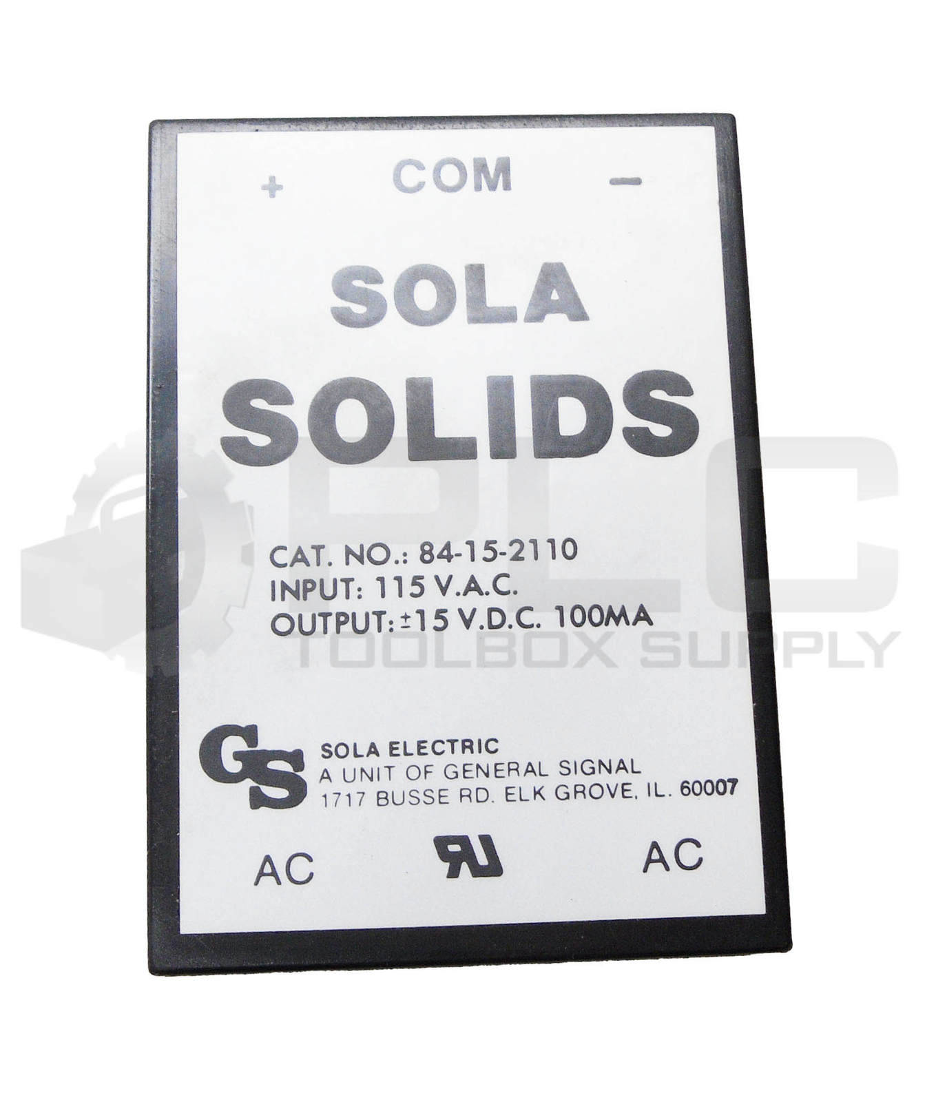 NEW SOLA 84-15-2110 POWER SUPPLY 115VAC 15VDC
