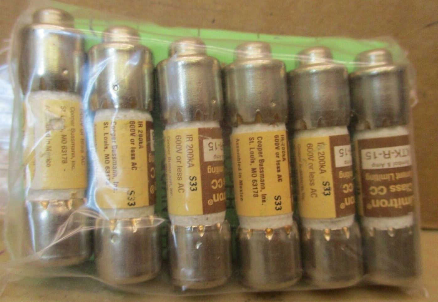 Bussmann Limitron Fuse KTK-R-15 Current Limiting Class CC Lot of 6 Pcs 46725ISU