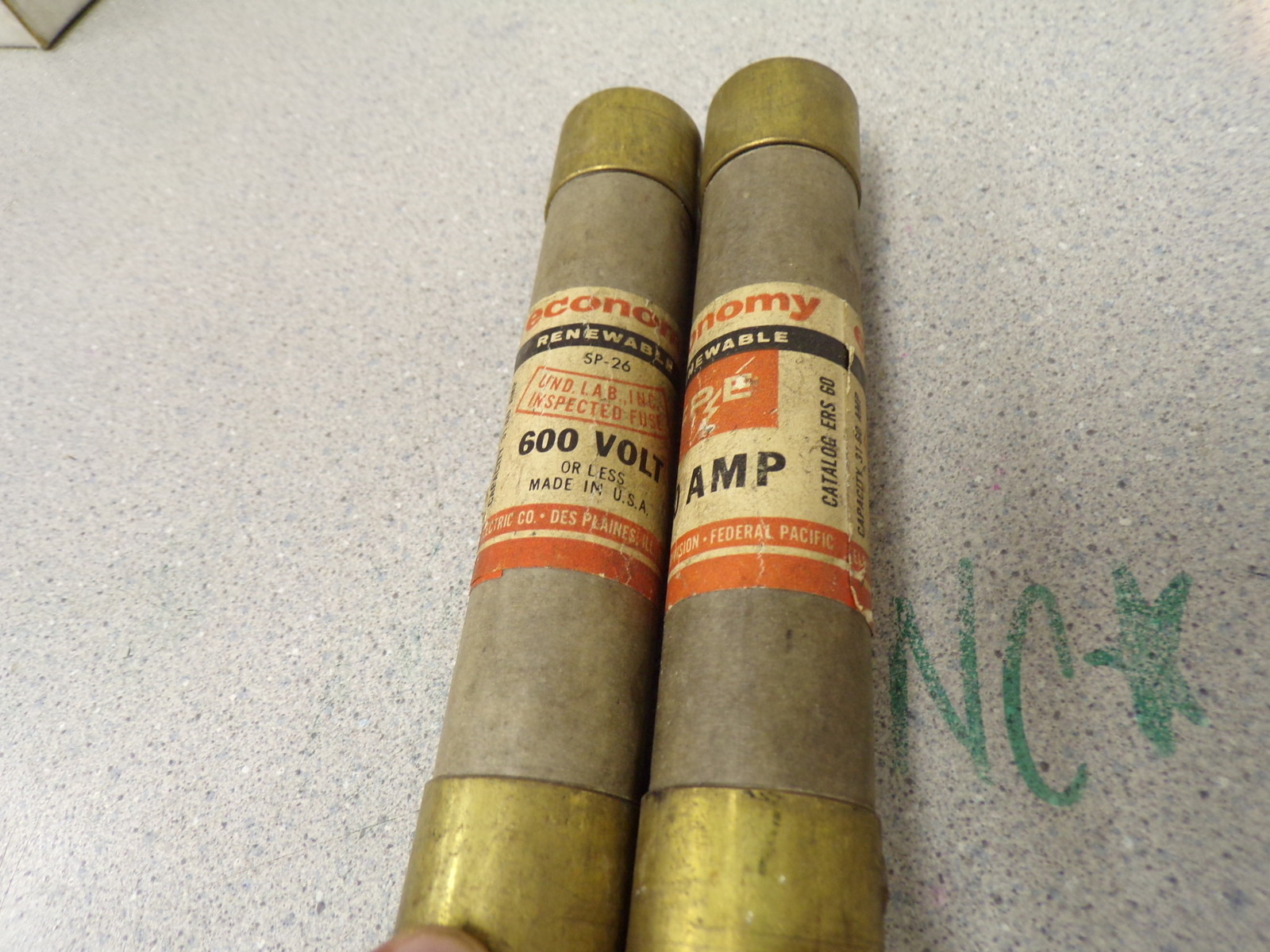 Economy Renewable FPE 60 Amps ERS60 600V Fuses, Lot of 2 *FREE SHIPPING*