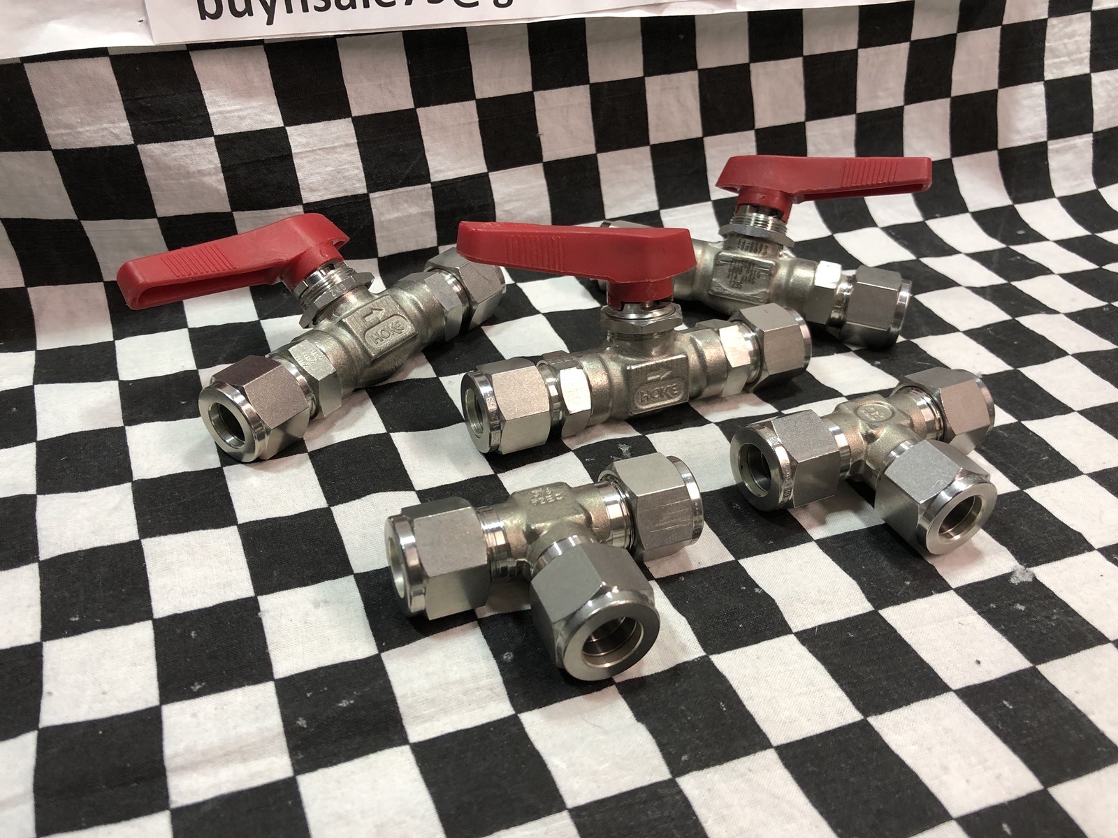 LOT OF 5 HOKE BALL VALVE & TEE UNION 1/2″, 7115G8Y & 8TTT SHIPSAMEDAY