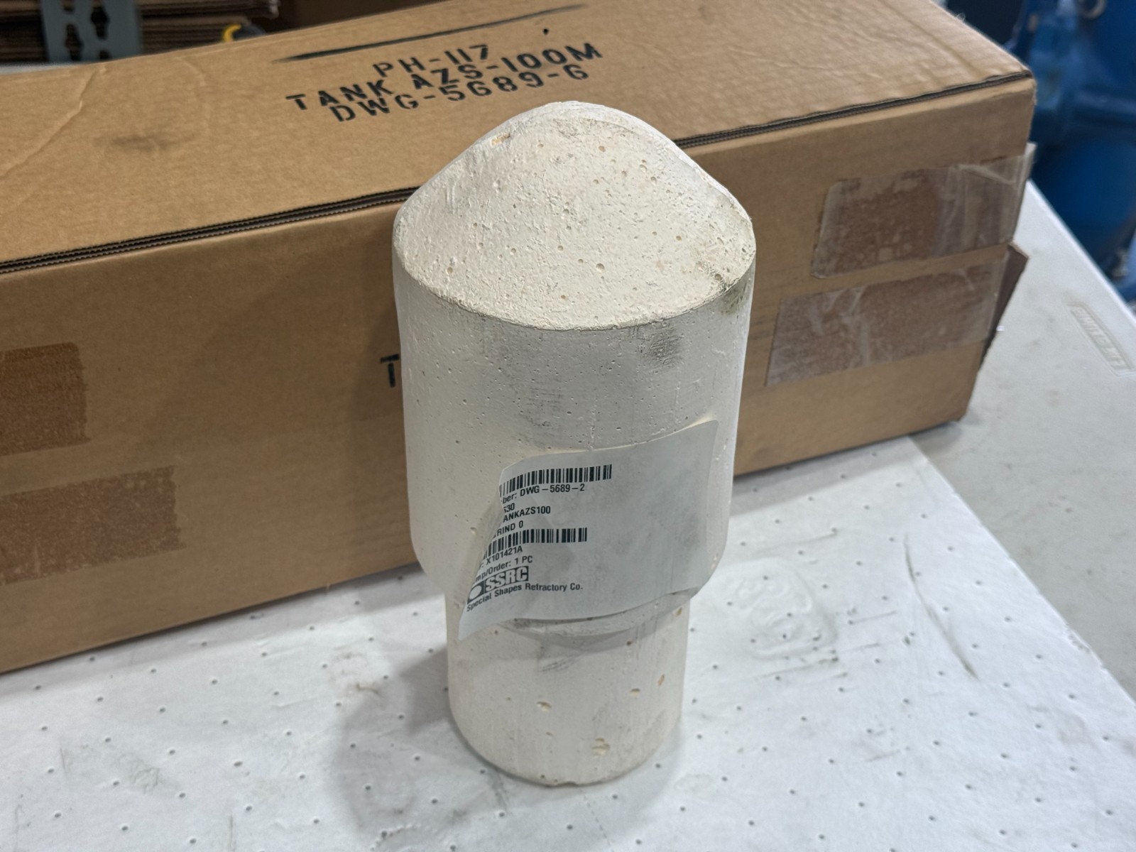 PH-117 Tank AZS-100M Refractory Plug DWG-5689-2 Forge Furnace Sight Hole NIB 4″