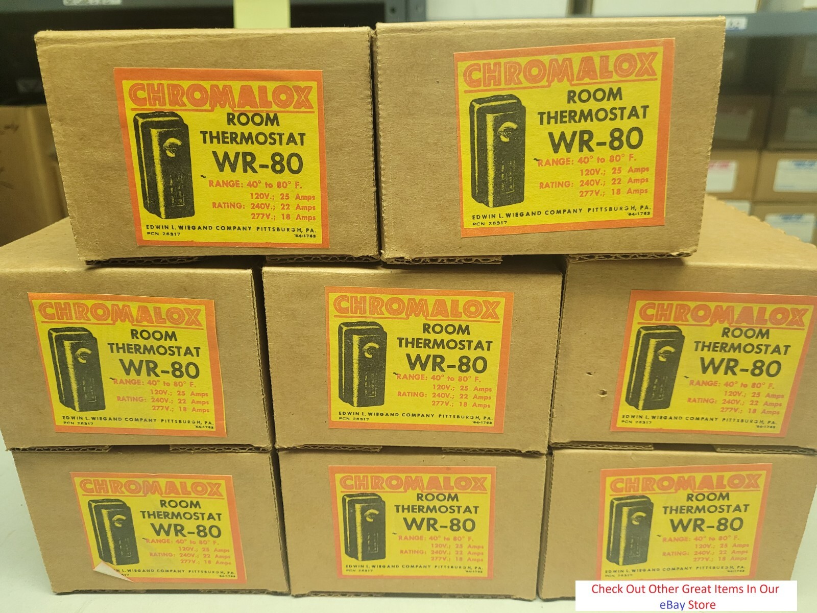 *NEW* CHROMALOX WR-80 120/277V 25/18A 50-80DEG, OPEN ON RISE, WR80