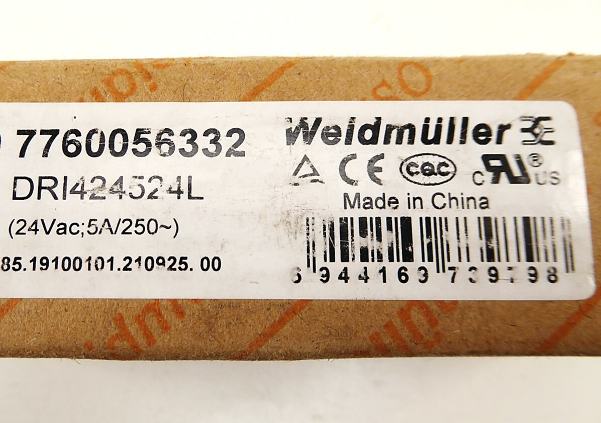 Weidmuller DRI424524L 8 Pin Relay 24Vac 5A/250 NEW NO BOX