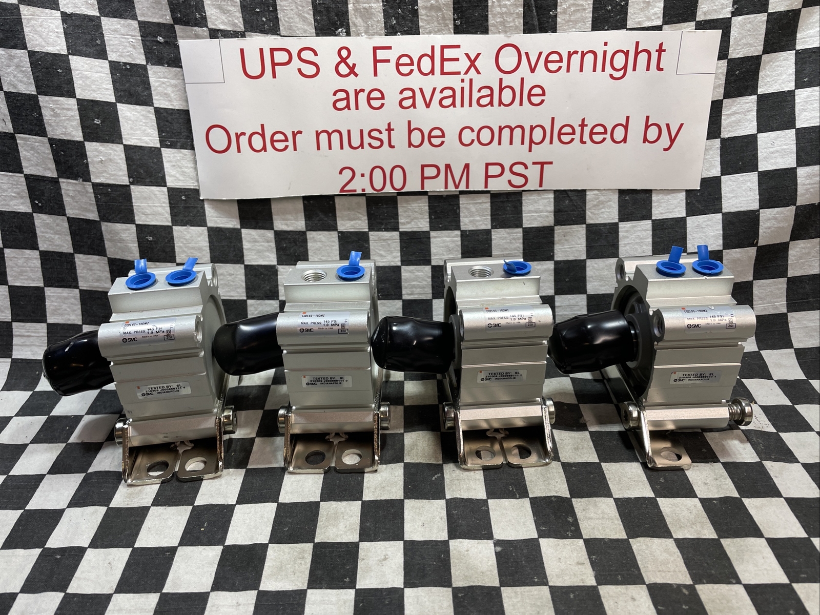 SMC CQ2-Z COMPACT CYLINDER, CQ2L63-100DMZ, CQ2L63100DMZ, LOT OF 4, SHIPSAMEDAY