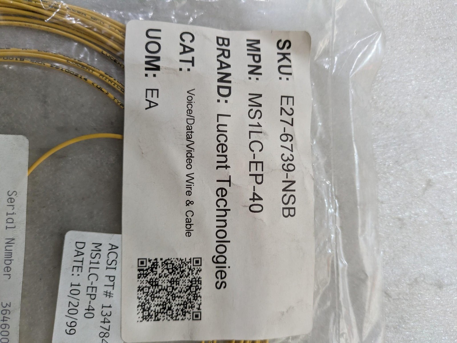 Lucent Technologies MS1LC-EP-40 LC ST SM Simplex 40ft Fiber Optic Patch Cord OEM