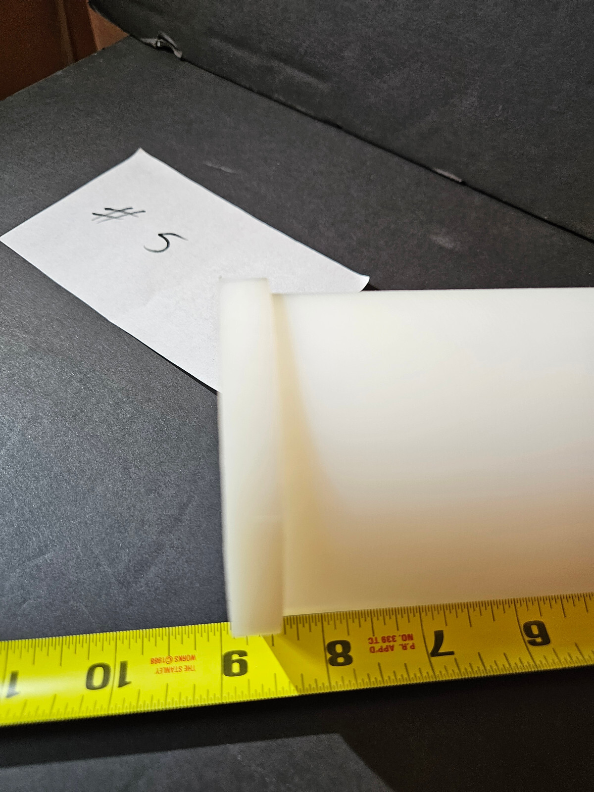 White Nylon Plastic Round Tube Cylinder Pipe Length 8 3/4″ OD 3 1/8 ID 1.9. #5