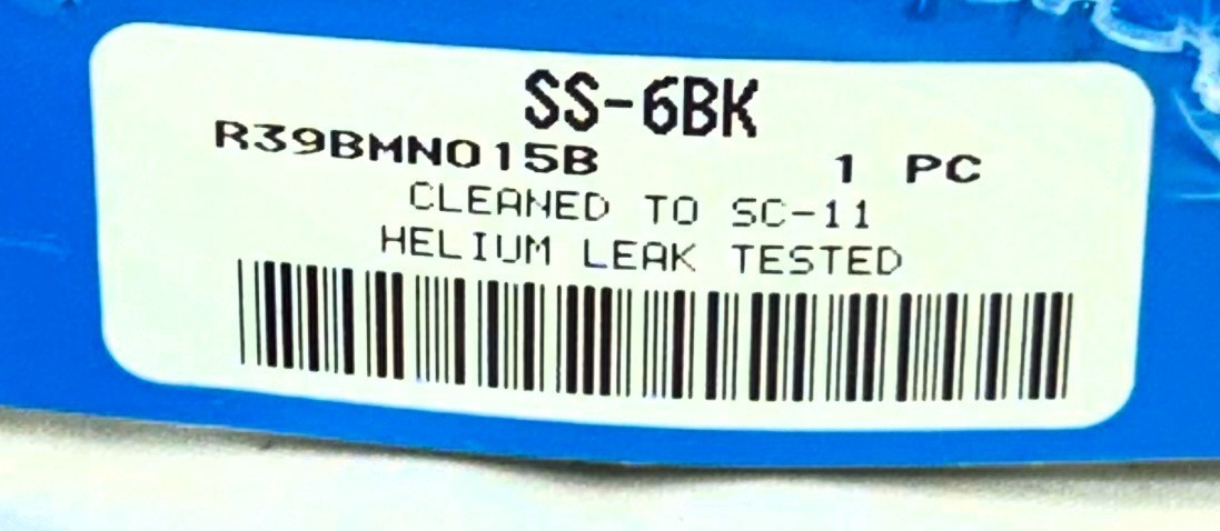 NEW Sealed Swagelok Stainless SS-6BK 3/8″ Bellows Valve SC-11 Cleaned PCTFE Tip