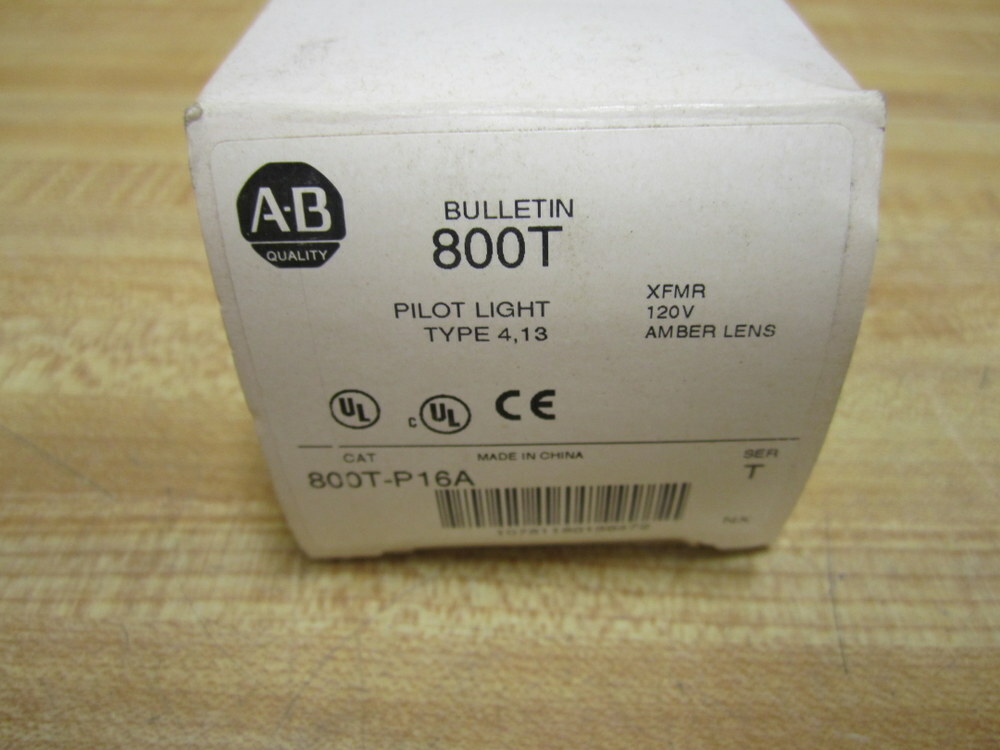 Allen Bradley 800T-P16A Amber Pilot Light 800TP16A Ser T w/800T-N326