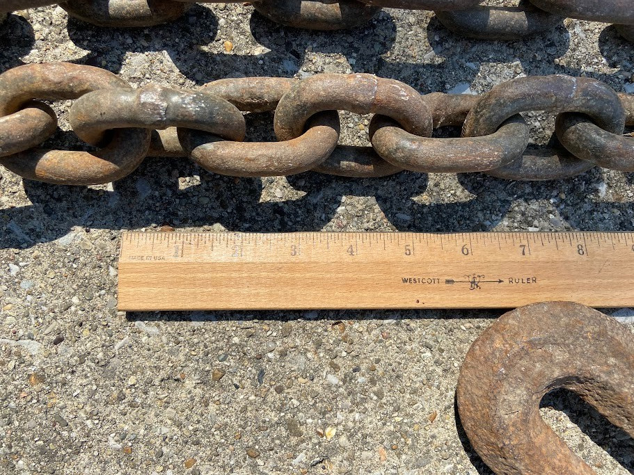 Vintage 20 Foot Heavy Duty Log Tow Chain 1/2 Inch Diameter Link Stock 54 Pounds