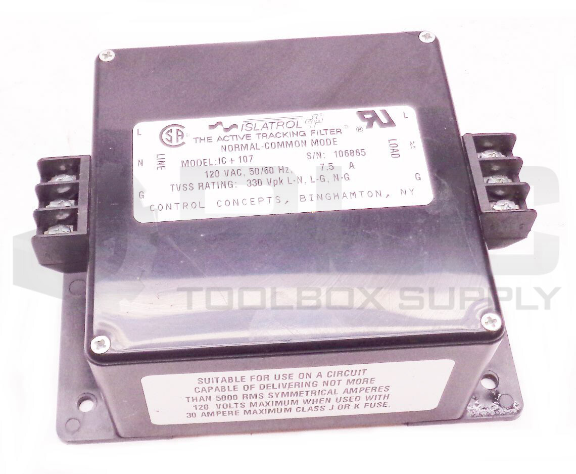 NEW ISLATROL IC+107 ACTIVE TRACKING FILTER 120VAC 50/60HZ 7.5A