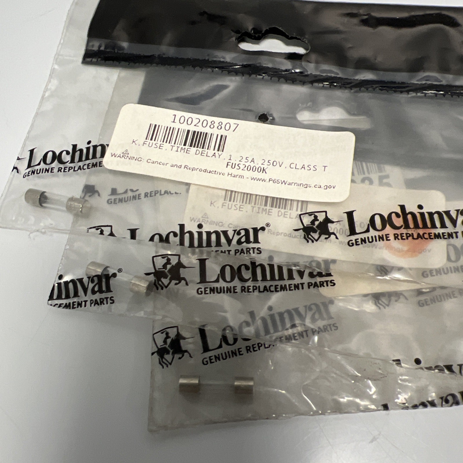 NEW, LOT OF 3, LOCHINVAR, 100208807, FUSE, 1.25A, 250V, CLASS T. (14i-1)