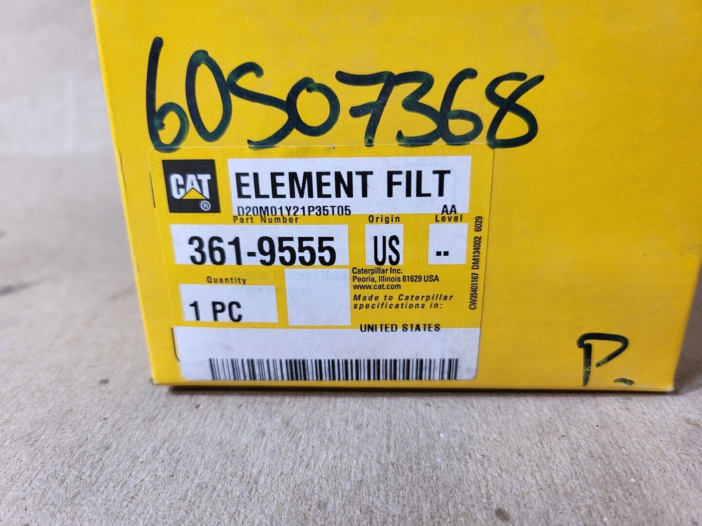 SURPLUS NEW Caterpillar 361-9555 Fuel Water Separator – Heavy Machinery