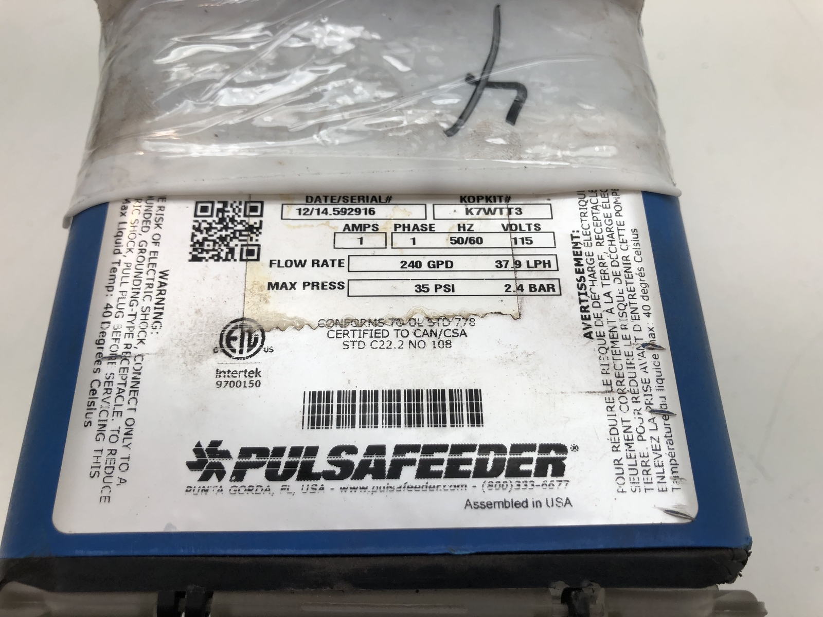 PULSATRON LPH7EA-WTT3-XXX ELECTRONIC METERING PUMP