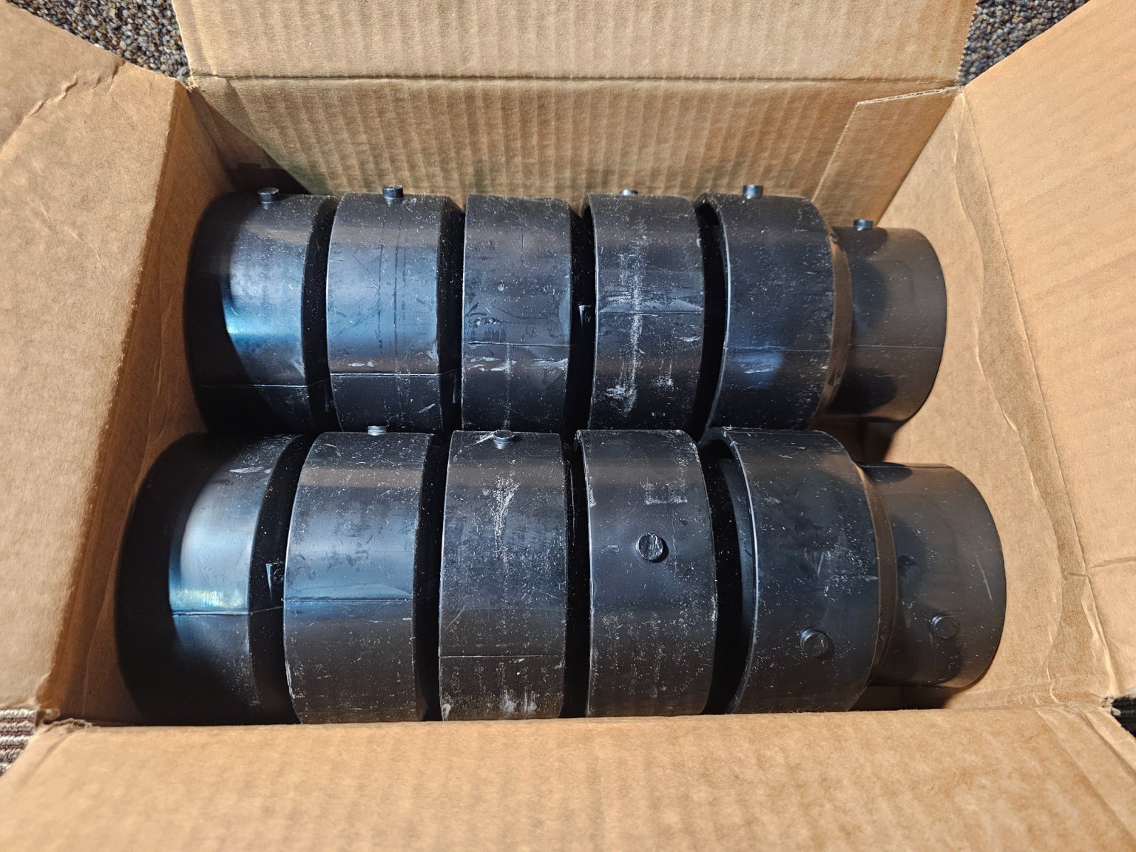 (QTY 10) NIBCO I010000 5801 4″ x 3″ Hub x Hub ABS DWV Reducing Coupling, Black