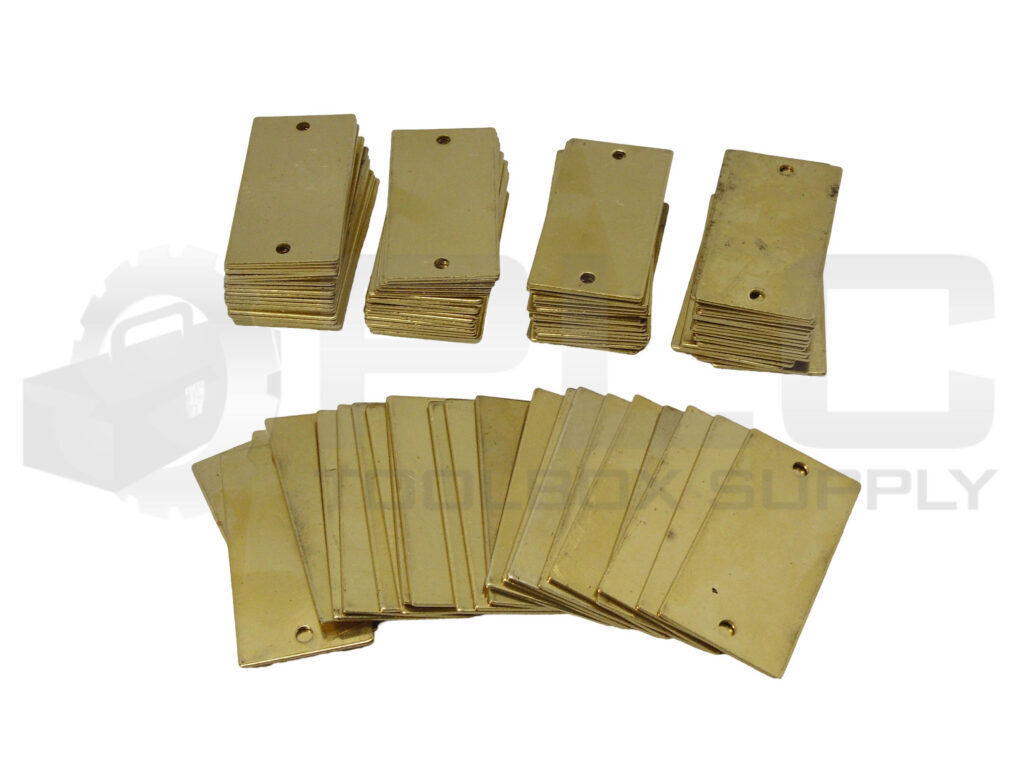 LOT OF 95 NEW 1″ X 2″ BLANK BRASS TAGS