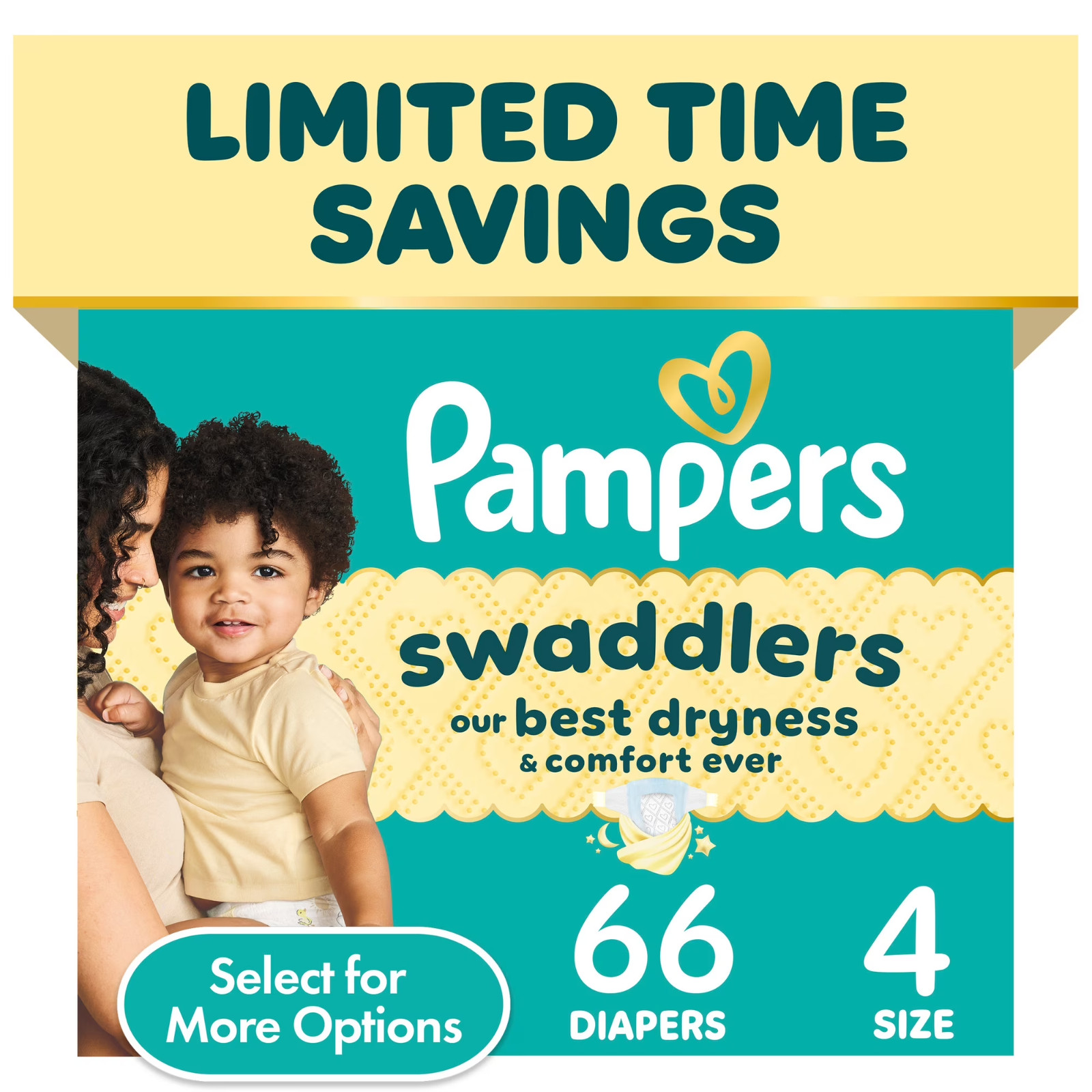 Pampers Swaddlers Diapers, Size S4, 66 Count