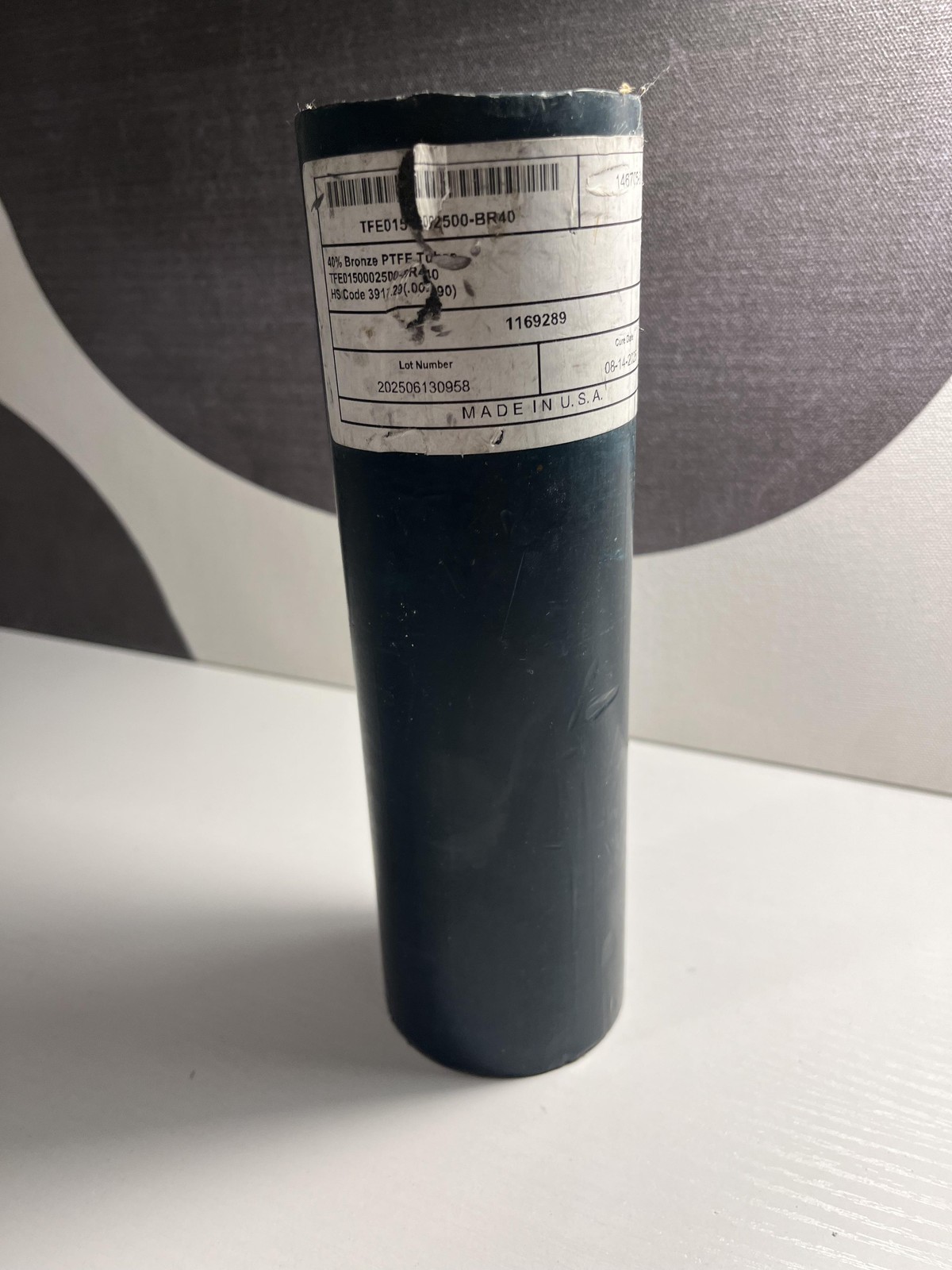 40% Bronze PTFE Tube Bushing Stock TFE0150002500-BR40 Rod Material Made In USA
