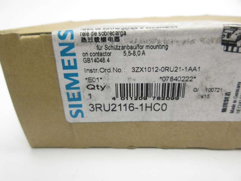 SIEMENS 3RU2116-1HC0 5.5-8.0A NSMP
