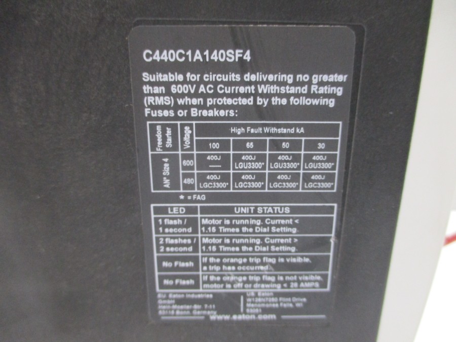 EATON AN19NN0 C440C1A140SF4 SER. B1 110/120V 135A NSNP