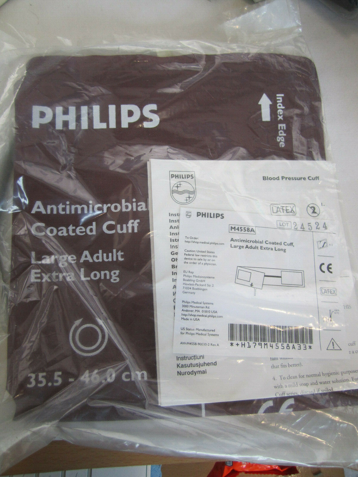 philips M4558A Reusable Antimicrobial coated cuff large adult extra long