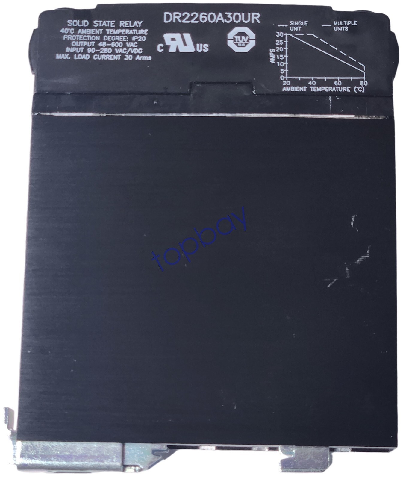 Crydom DR2260A30UR Solid State Relay 30A 90-280VAC/DC 600VAC .5-3HP kW