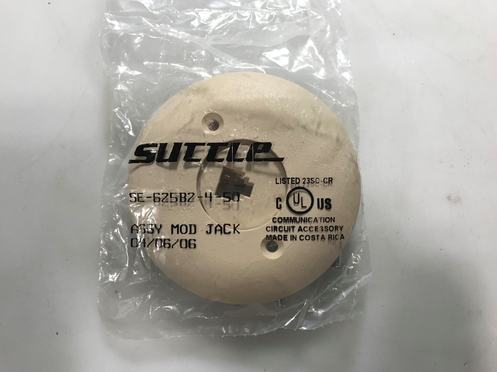 Suttle SE-625B2-4-50 (Round- RJ11) Wall Plate-Plastic Ivory