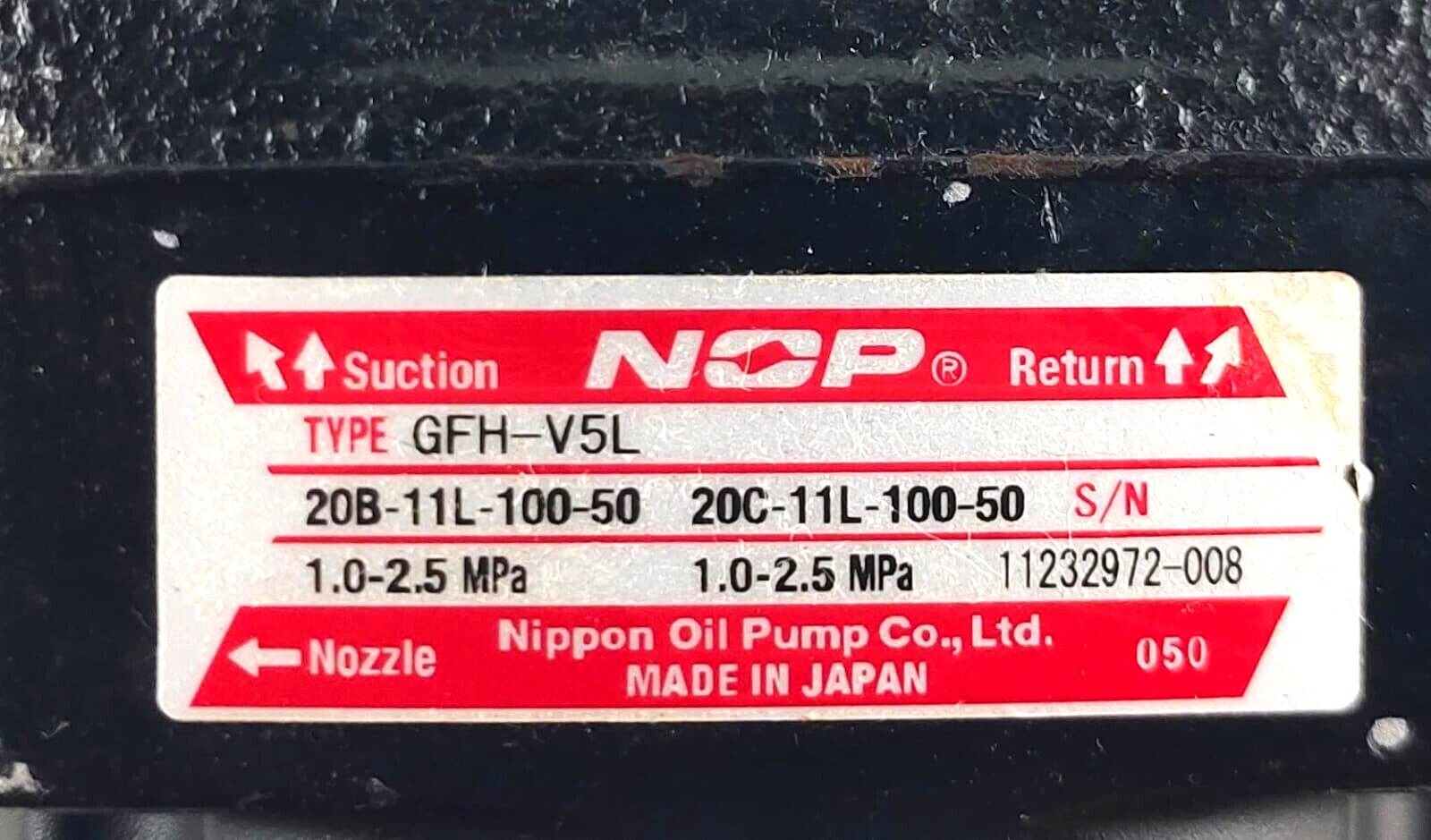 Nippon GFH-V5L Oil Pump (1.0~2.5MPa) 20B-11L-100-50 / 20C-11L-100-50