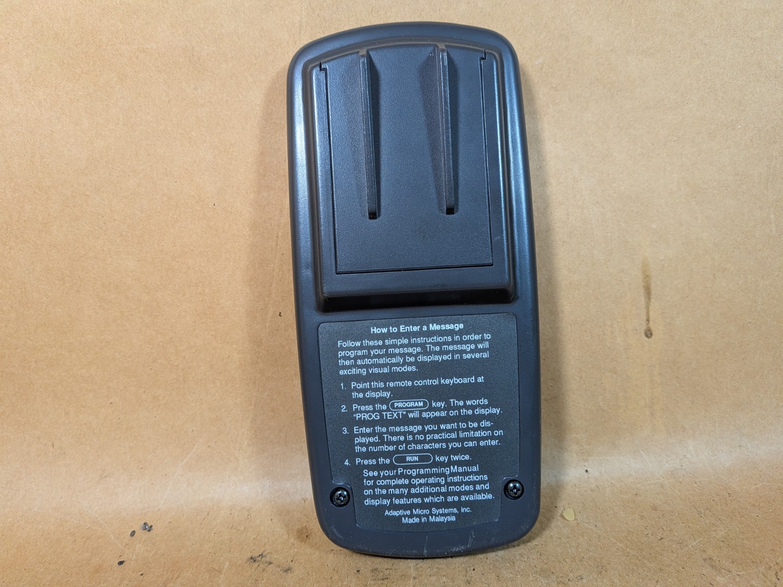Adaptive Micro Systems 10721112CLF LED Sign Remote Control Keyboard