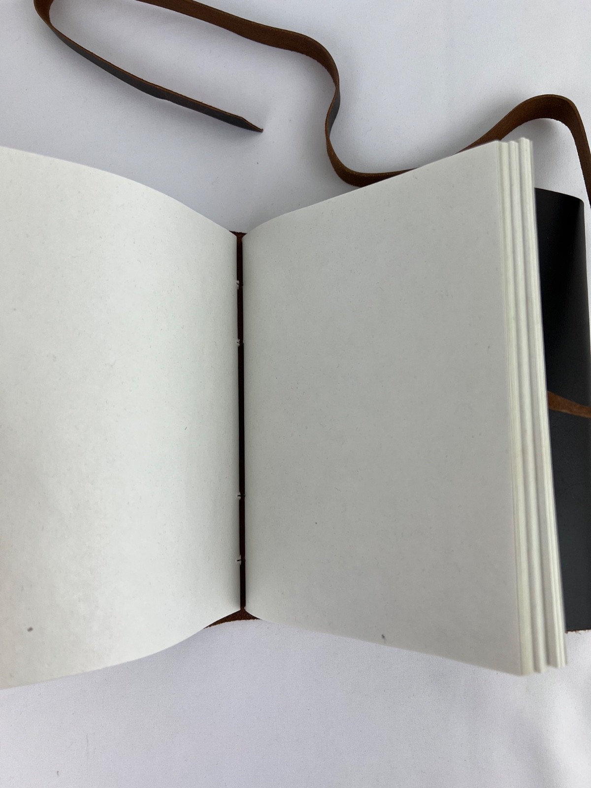 Leather Bound Journal w/Flap & Strap Closure 100 Antique Paper Tied Sheets
