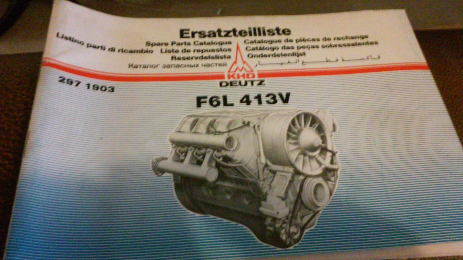 Ersatzteilliste Spare Parts Catalog Deutz F6L 413V 297 1903 Spare Parts Catalog