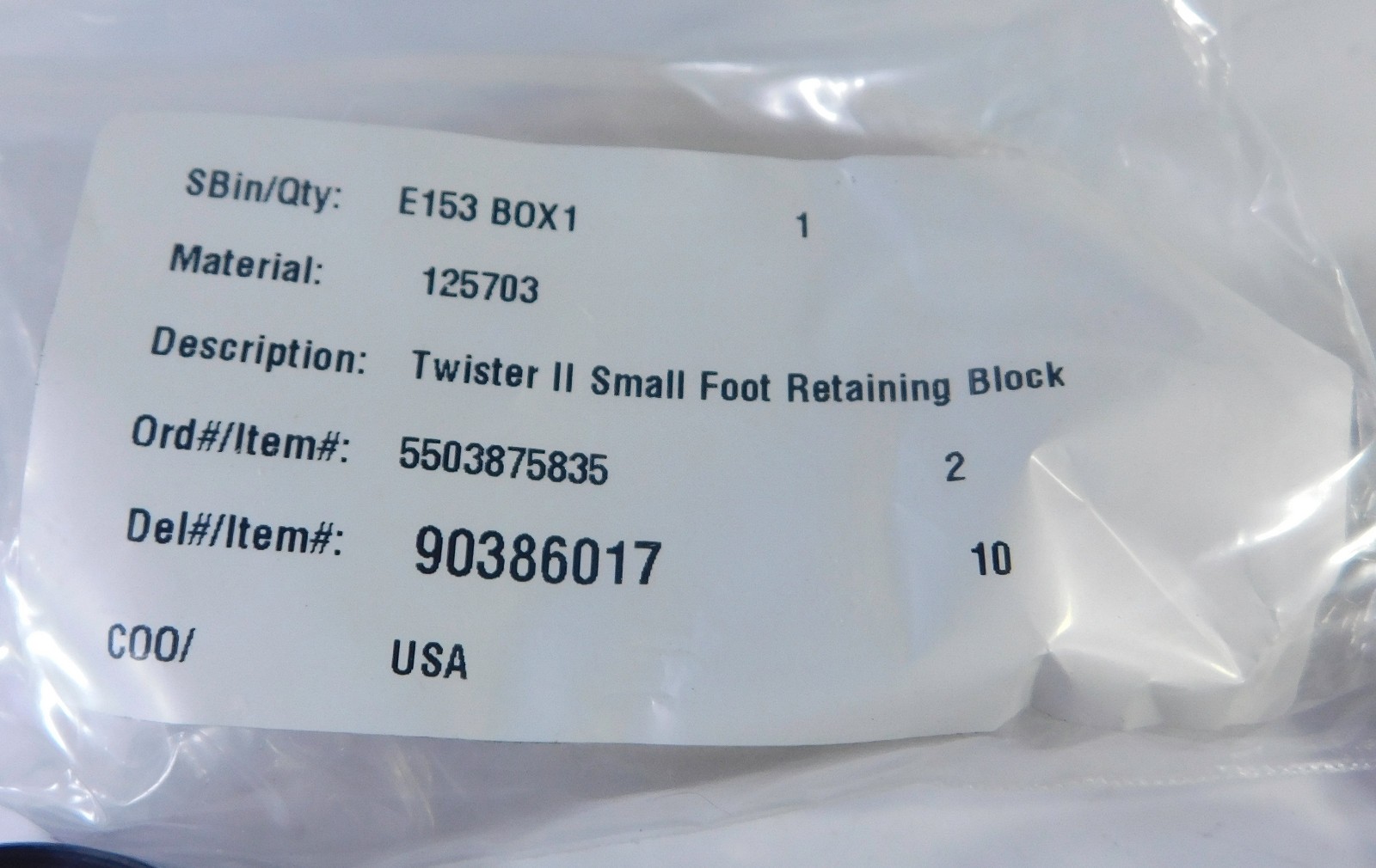 Lot of 5 ea Caliper Life 125703 Twister II Small Foot Retaining Retaining Blocks