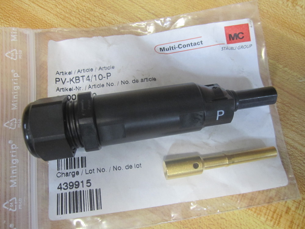 Staubli PV-KBT4/10-P Multi-Contact MC4 Female Multi-Contact Connector PVKBT410P