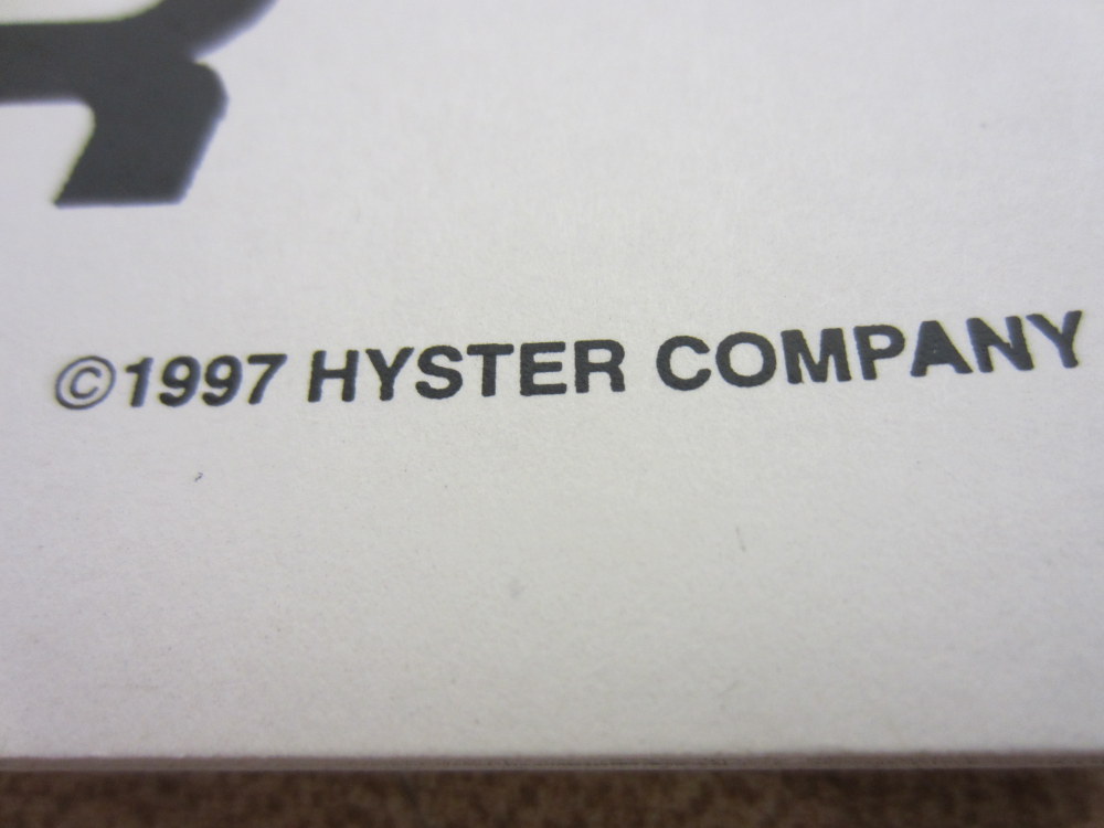 Hyster W20 25 30 40XTC Parts Manual Walkie High Lift 897977 (A454)