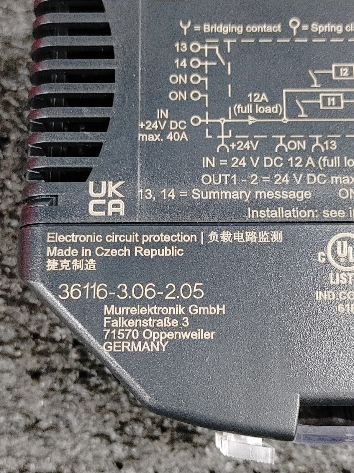 MURR ELEKTRONIK MICO 36116-3.06-2.05 Electronic Circuit Protection