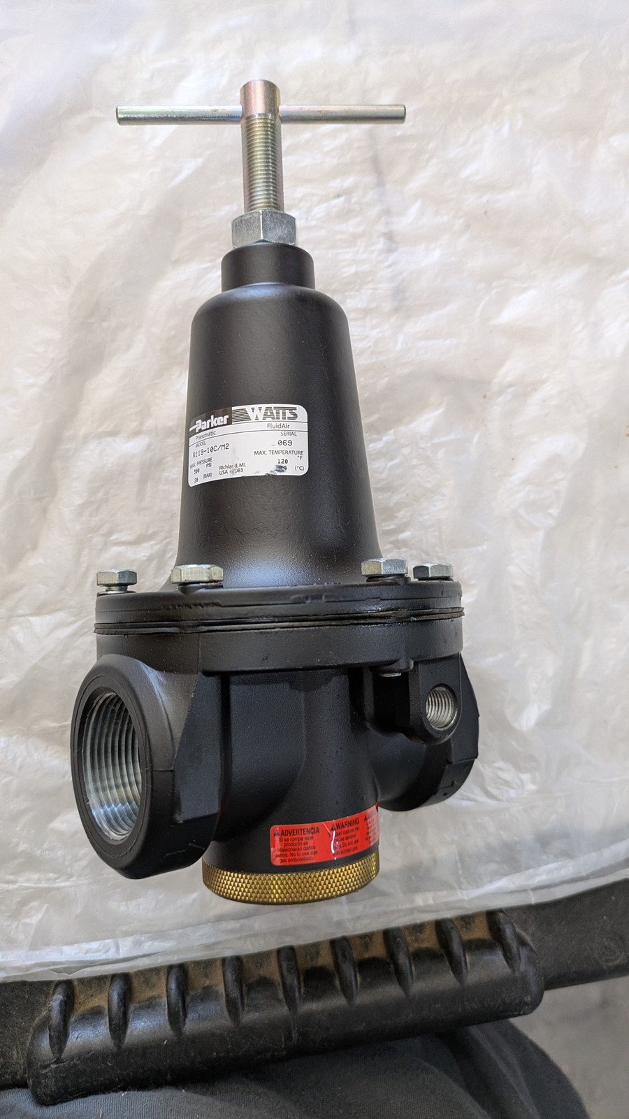 PARKER PNEUMATIC WATTS FLUIDAIR R119-10C/M2 0-125 PSIG 0-9 BAR