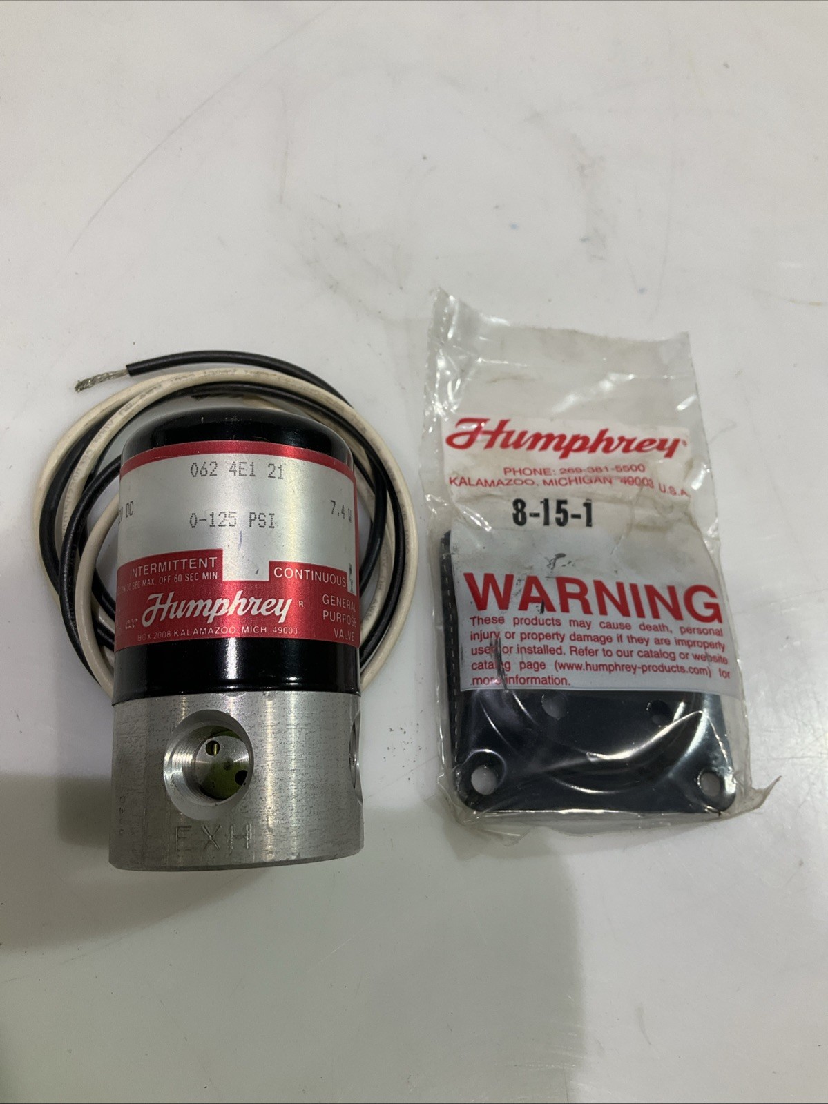 HUMPHREY 062-4E1-21 PNEUMATIC DICTIONARY VALVE 120VDC Y2M
