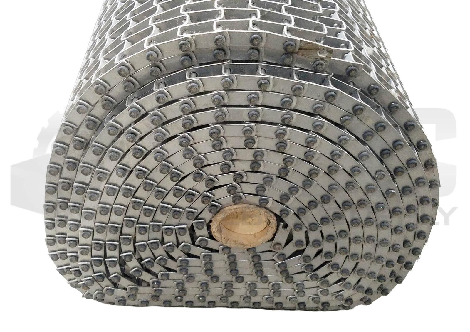 NEW STAINLESS STEEL CONVEYOR BELT 17.75in WIDTH x 0.5in THICK APPROX. 30ft ROLL