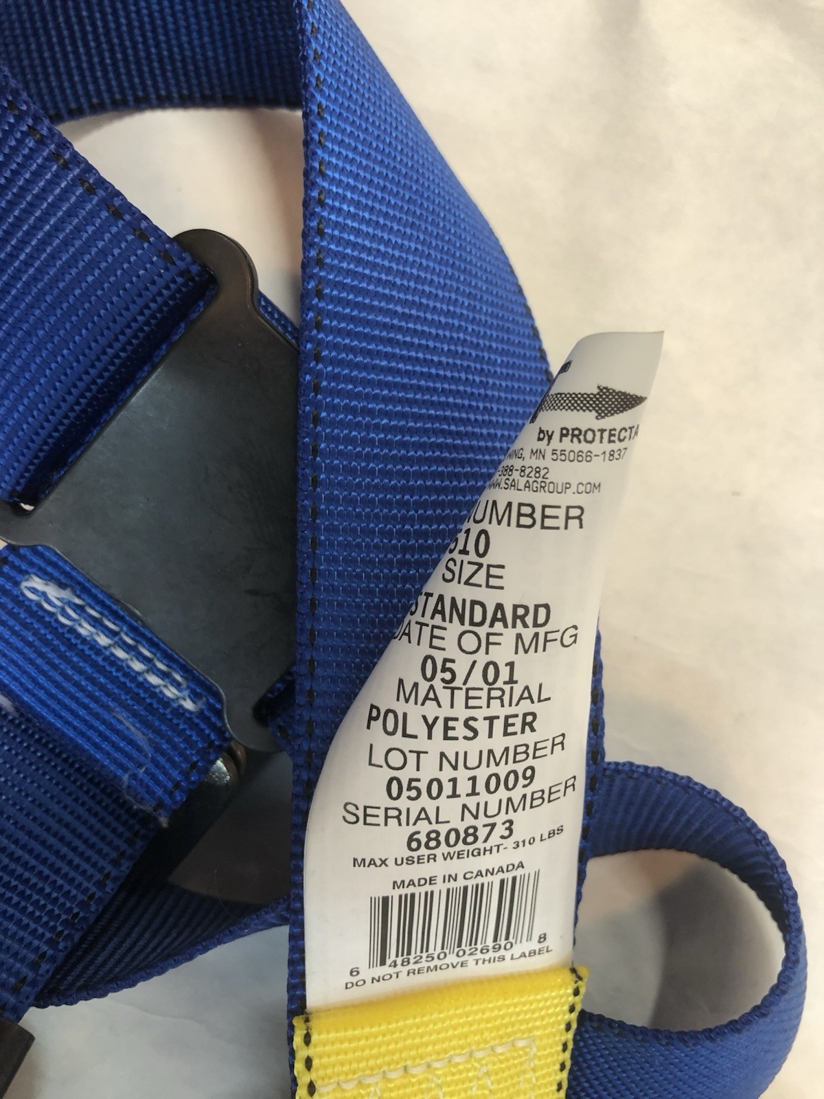 Protecta AB17510-standard Full Body Safety Harness Set Blue 2 ft Lanyard
