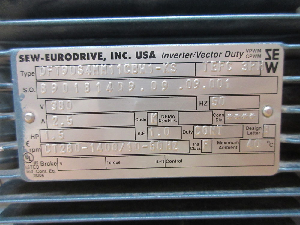 SEW-Eurodrive DFT90S4MM11CBW1-KS Inverter/Vector Motor