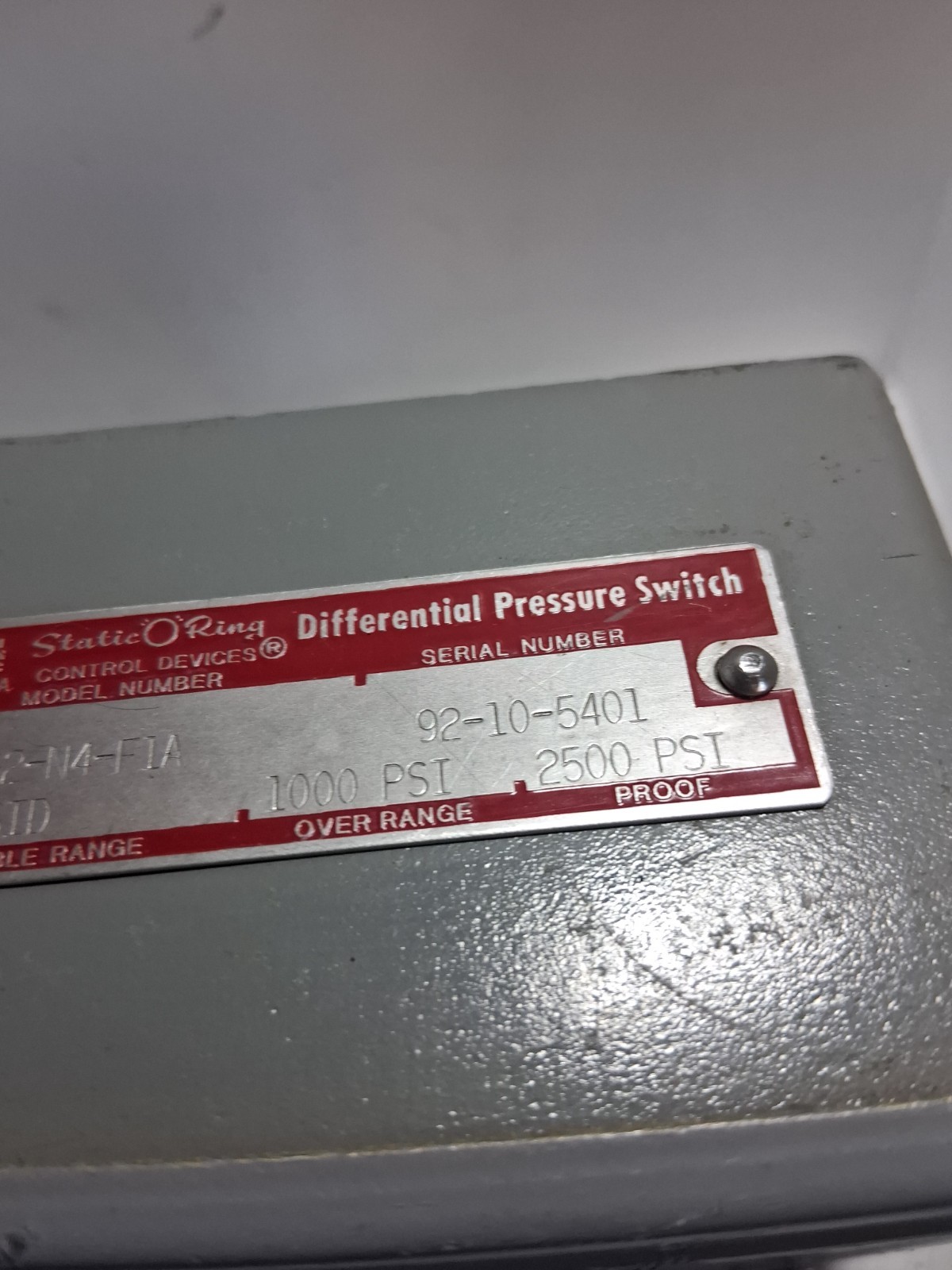 SOR 13RB-G2-N4-F1A OPPOSED PISTON DIFFERENTIAL PRESS SWITCH 1000PSI 2500 P NNB