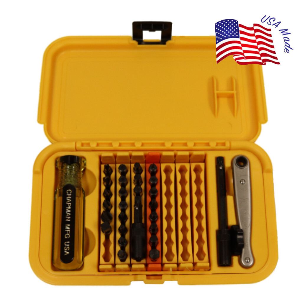 Chapman MFG #5573 SAE & Metric Allen Hex Screwdriver Set USA MADE