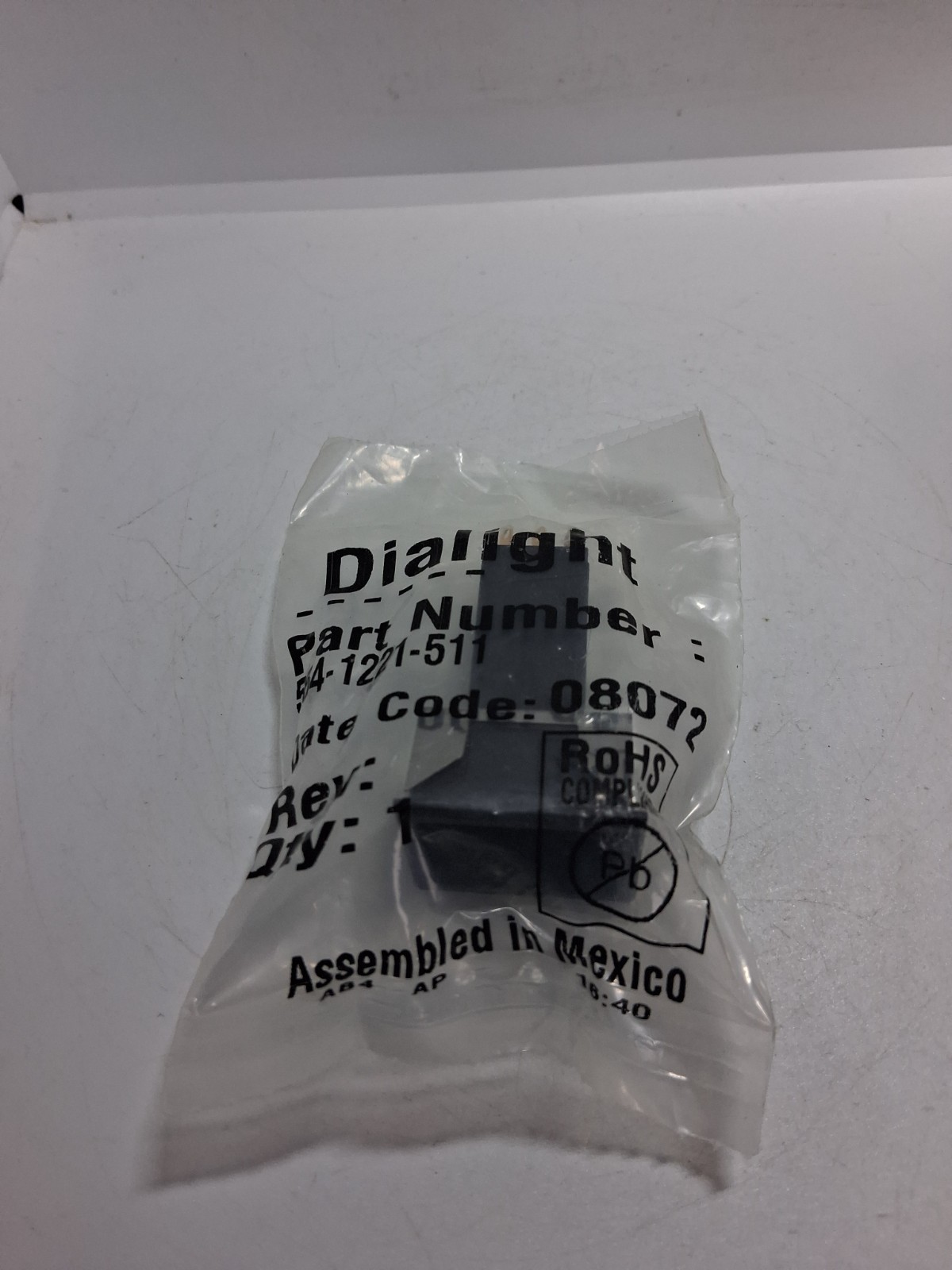 DIALIGHT 554-1221-511 PUSHBUTTON ACTUATOR 5A 125VAC NO/NC 8 PIN NIB