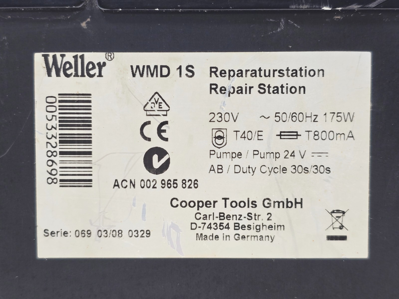 Weller WMD 1S Multi Digital Desoldering Station