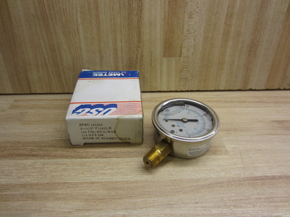 Ametek USG 165298 Gauge 0-100 PSI/KPA/BAR