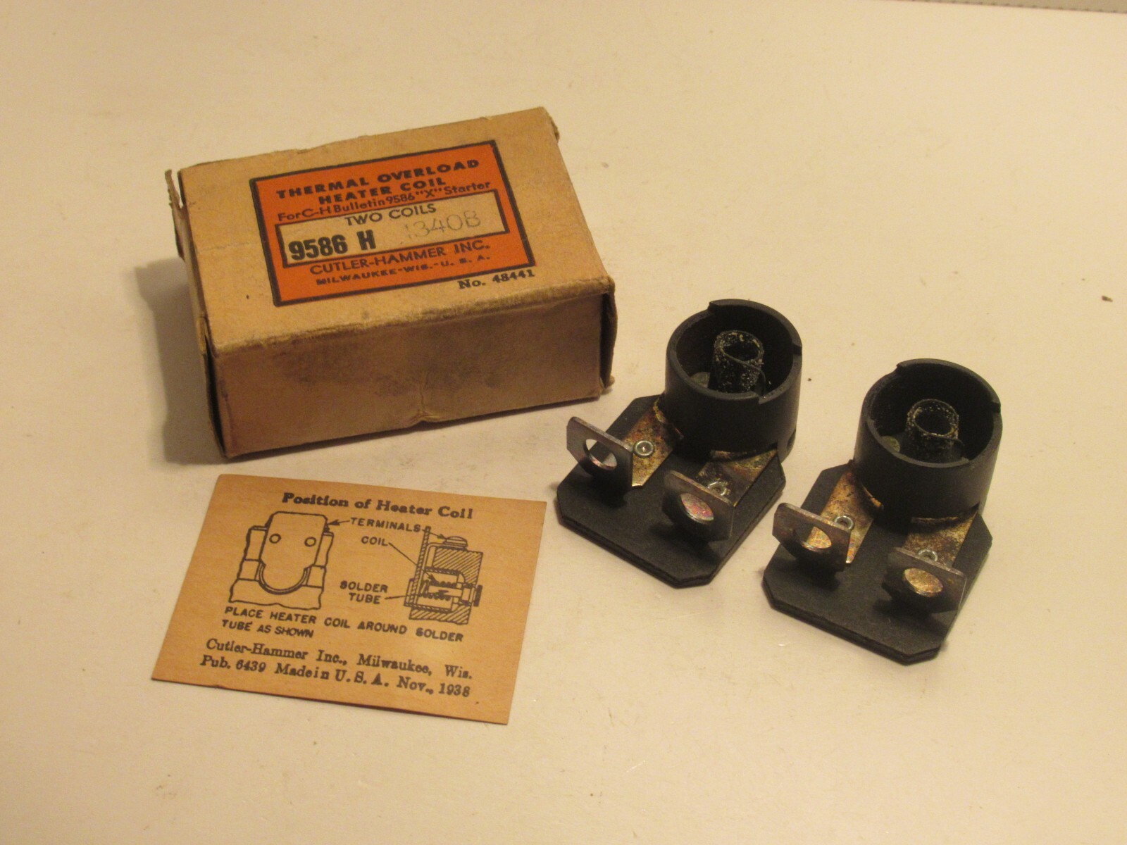 (BOX OF 2) CUTLER HAMMER H1340B H 1340B OVERLOAD RELAY HEATER NEW
