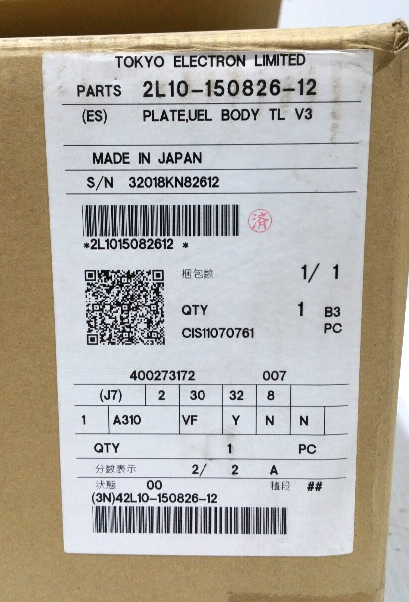 TEL – Tokyo Electron Limited 2L10-150826-12 Plate, UEL Body TL V3 – NEW