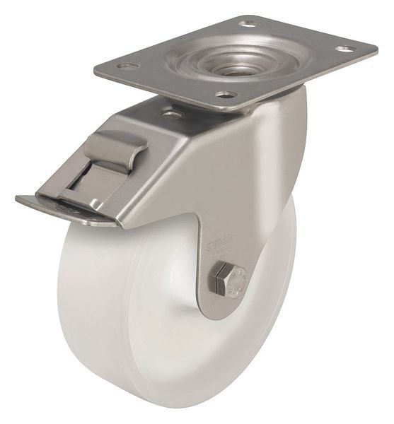 Zoro Select LEX-PO 80XR-FI Swivel Plate Caster, Nylon, 3-1/8 in., 330