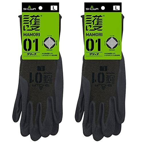 Showaglove Mamori Work Gloves Mamoru 01 Grip Large 1 Pair (Set of 2) Green
