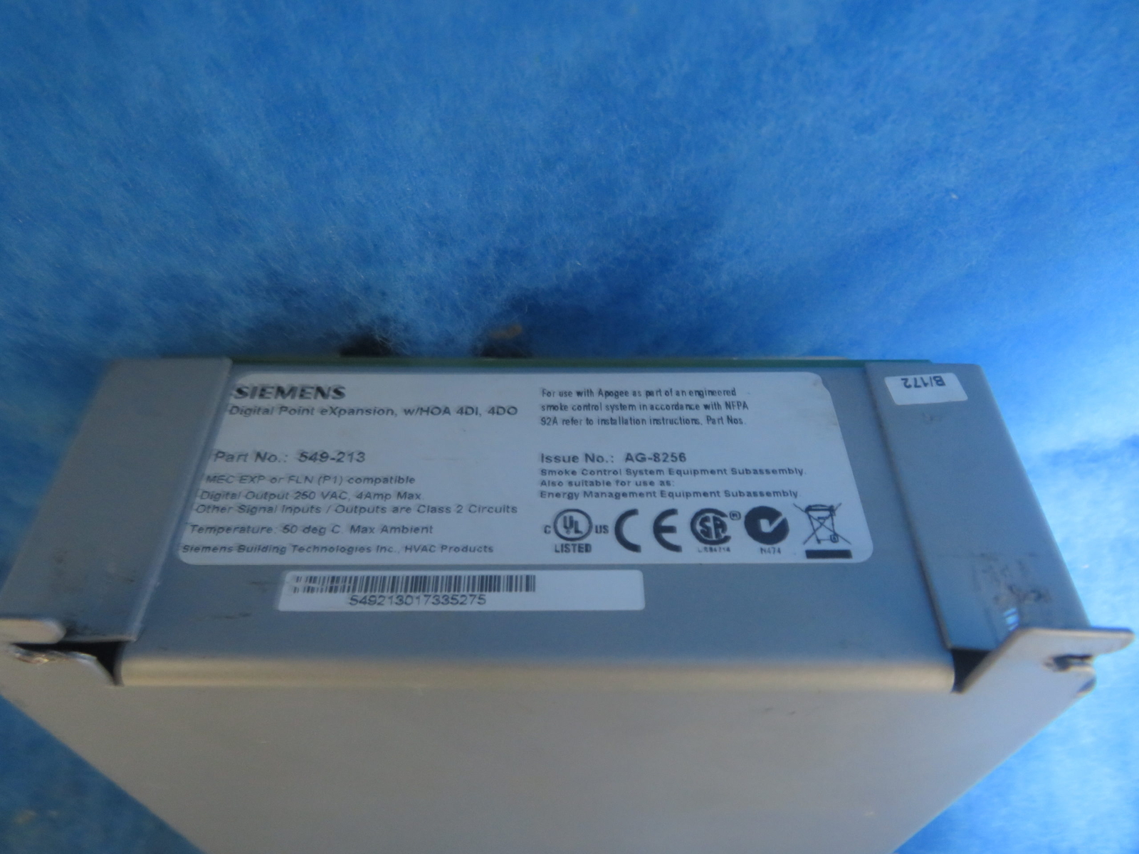 Siemens Digital Point Expansion 549-213 APOGEE Automation 4DI 4DO 1YR WARRanty