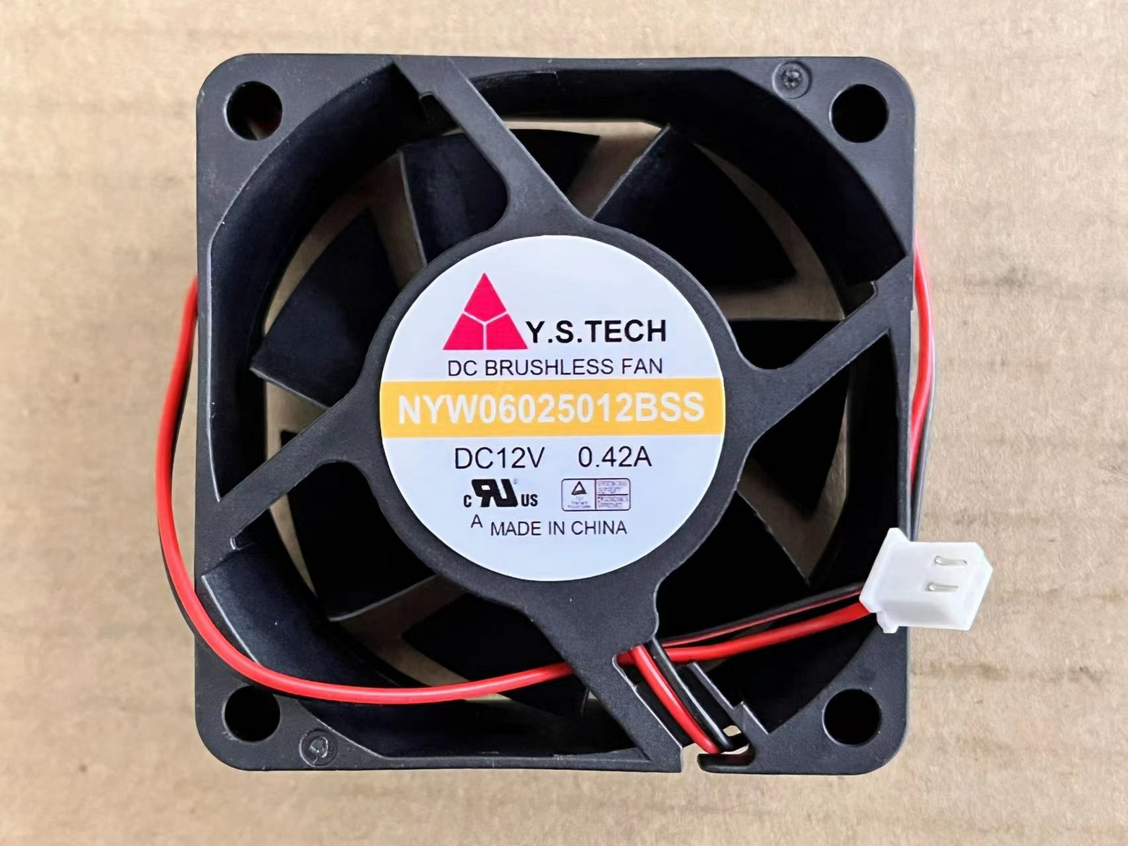 For Y.S.TECH 6025 NYW06025012BSS DC12V 0.42A 6CM 2pin cooling fan